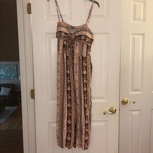 Lily Rose Bohemian Print pants jumpsuit in Warm Hues